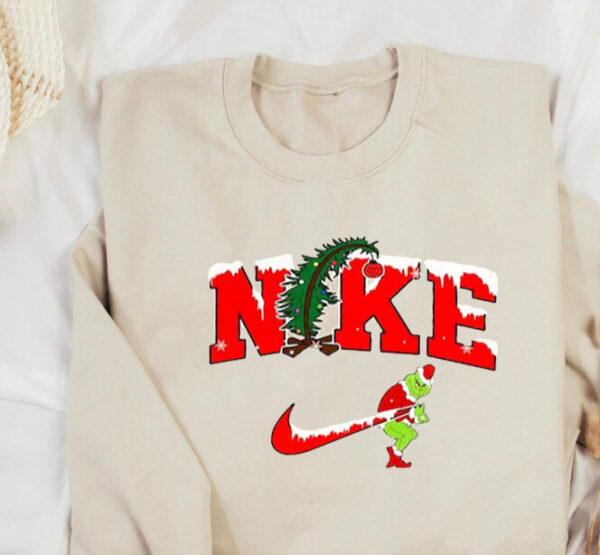 Vintage Nike Mix Tree Christmas Grinch Sweatshirt