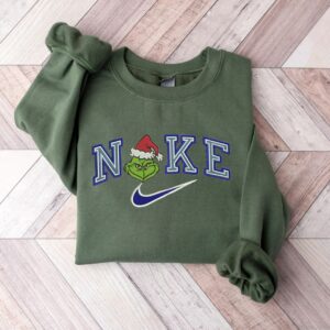 Vintage Nike Santa Grinch Face Embroidered Sweatshirt