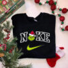 Nike Grinch Wearing Christmas Hat Embroidered Sweatshirt