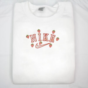 Vintage Nike Strawberry Embroidered Hoodie Sweatshirt Tee