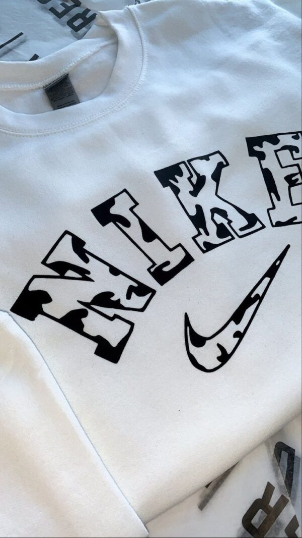 Vintage White Black Nike Cow Print Hoodie Sweatshirt Tee