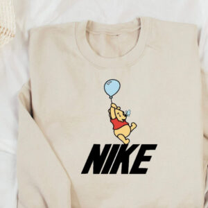 Vintage Winnie The Pooh Holding Balloon Nike Print Sweatshirt