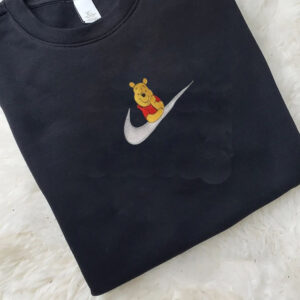 Winnie the Pooh Hand on Chin Nike Embroidered Sweatshirt