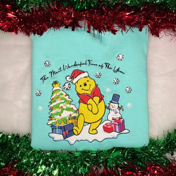 Winnie the Pooh Most Wonderful Time of Year Christmas Embroidered Sweatshirt