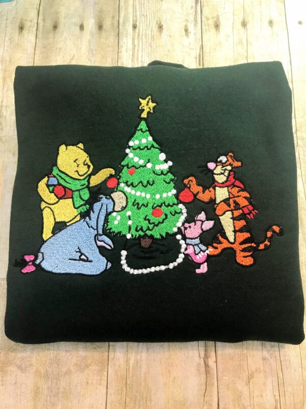 Winnie the Pooh & Friends Decor Christmas Tree Embroidered Sweatshirt