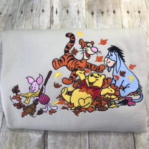 Winnie The Pooh & Friends Enjoy Fall Season Embroidered Sweatshirt