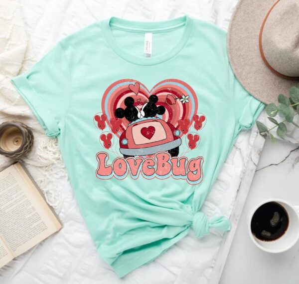 Valentines Day Mickey Minnie Love Bug Shirt