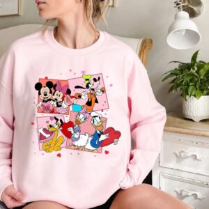 Valentines Day Mickey Minnie & Friend Sweatshirt