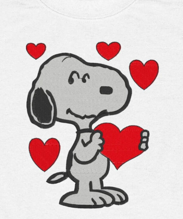 Valentines Day Snoopy Hearts Embroidered Sweatshirt