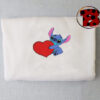 Valentine Stitch And Angel In Love Embroidered Sweatshirt