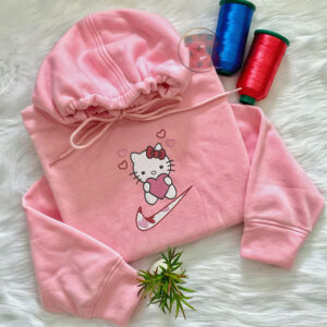 Helloo Kitty Swooh Nike Valentine Embroidered Sweatshirt