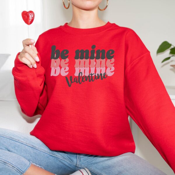 Be Mine Times Three Valentine’s Day Embroidery Sweatshirt