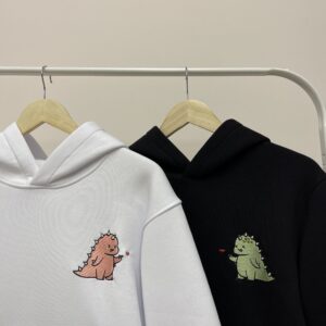 Couple Embroidered Dragon Dinosaur Hoodies