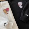 Embroidered Cute Mocha Milk Bear Couple Sweatshirt Hoodies