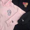 Nike Milk and Mocha Bear Valentine Embroidered Couple Sweatshirt