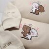 Nike Valentine Milk and Mocha Bear Embroidered Couple Sweatshirt