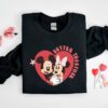 Valentines Day Snoopy Hearts Embroidered Sweatshirt