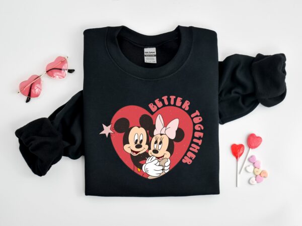 Disney Valentine Better Together Mickey Minnie Shirt