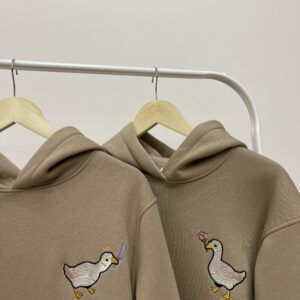 Embroidered Couple Animal Goose Geese Hoodies