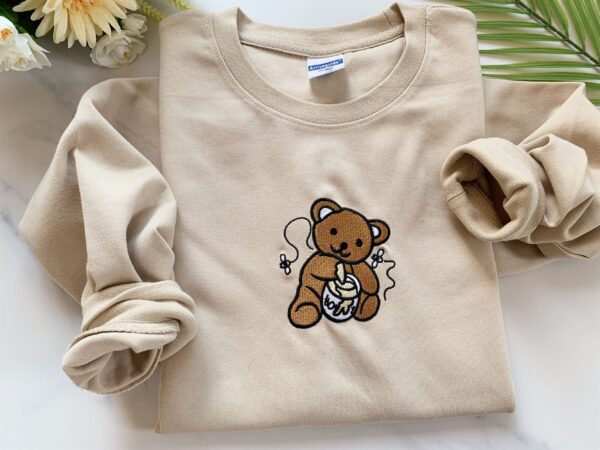 Embroidered Honey Bear Sweatshirt