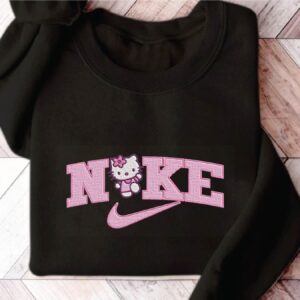 Hello Kitty Nike Cartoon Embroidered Sweatshirt