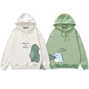 Kawaii Dinosaur Couples Hoodie