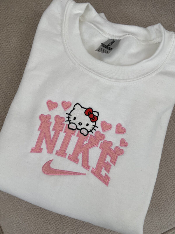 Kitty Nike Heart Valentine Embroidered Sweatshirt