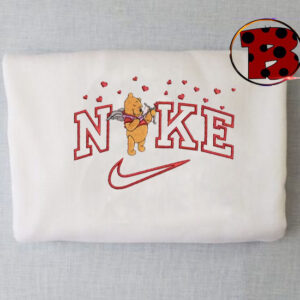 Nike Valentines Winnie the Pooh Embroidered Sweatshirt