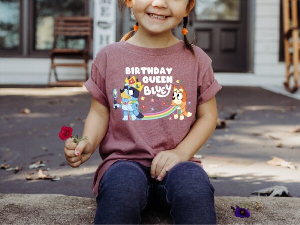 Personalized Bluey Birthday Kid Queen Shirt