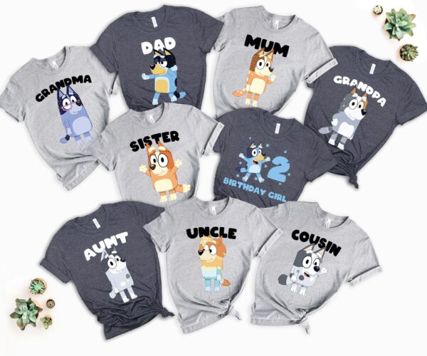 Personalized Cute Bluey Family Shirt