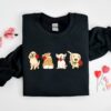 Valentine Bear Heart Embroidery Sweatshirt