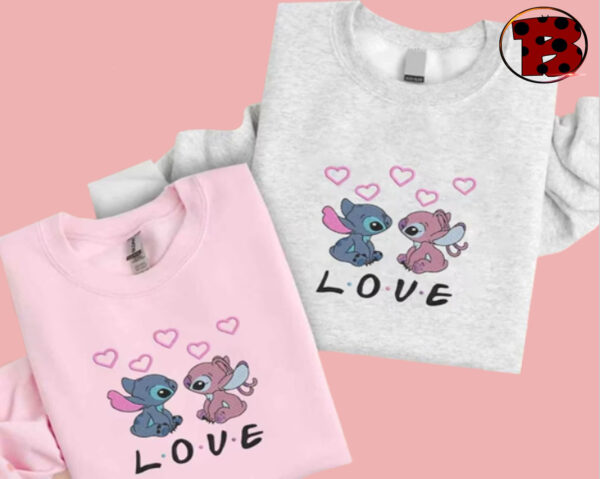 Valentine Love Stitch & Angle Embroidered Sweatshirt