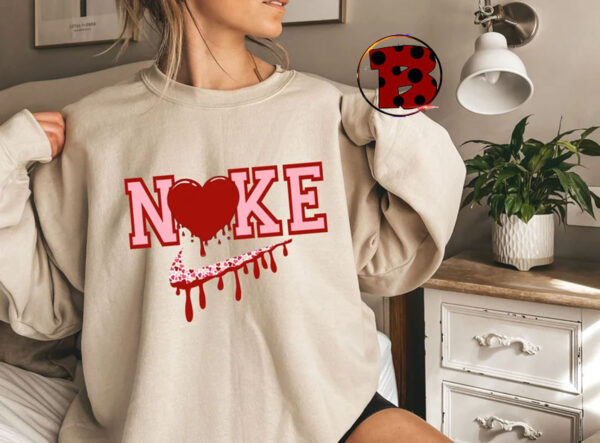 Valentines Nike Drip Heart Swoosh Sweatshirt