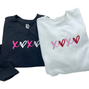 Valentine XOXO Embroidered Sweatshirt Hoodie Tee