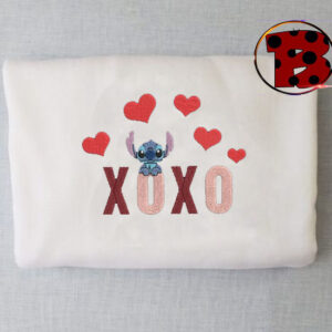 XOXO Stitch Hearts Embroidered Sweatshirt