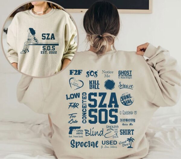 Vintage SZA SOS Full Tracklist Album Sweatshirt