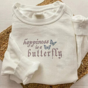 Happiness Is A Butterfly Lana Del Rey Embroidered Sweatshirt