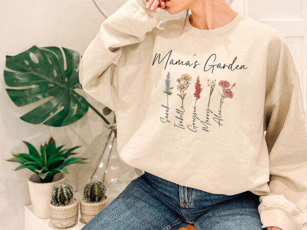 Custom Name Mama’s Flowers Garden Sweatshirt