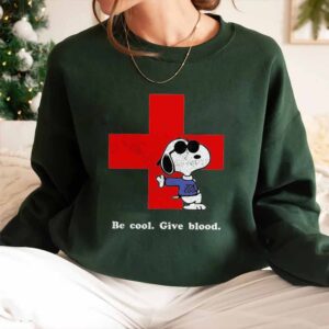 Red Cross Snoopy Be Cool Give Blood Sweatshirt