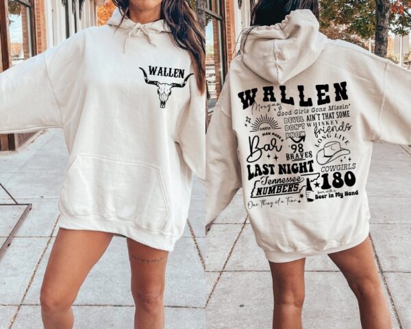 Retro Wallen Bull Skull Cowboy Hoodie