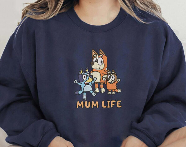 Bluey Mum Life Embroidered Sweatshirt