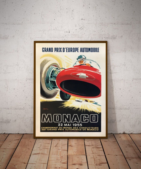 1955 Monaco Grand Prix Poster Decor Art