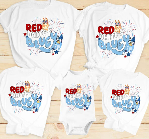 Bingo Bluey 4th Of July Matching Family Shirt