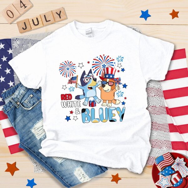 Bluey 4th Of July Red White Bingo Shirt