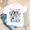 Custom Bluey 4th Of July Red White Maching Family Shirt