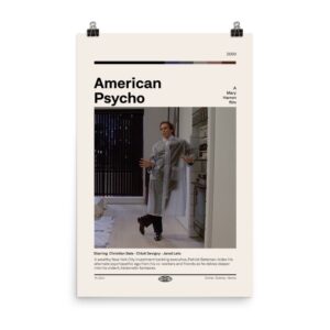 Christian Bale American Psycho Movie Poster Decor Art