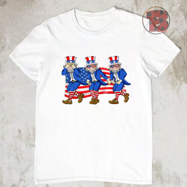 Funny Fourth Of July Uncle Sam Griddy Dancing USA Flag Shirt