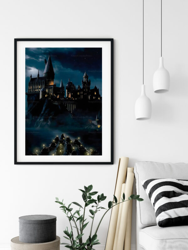 Hogwarts at Night Harry Potter Poster Decor Art