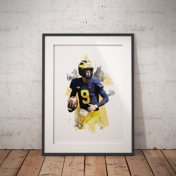 J.J. McCarthy American Football Player Poster Decor Art