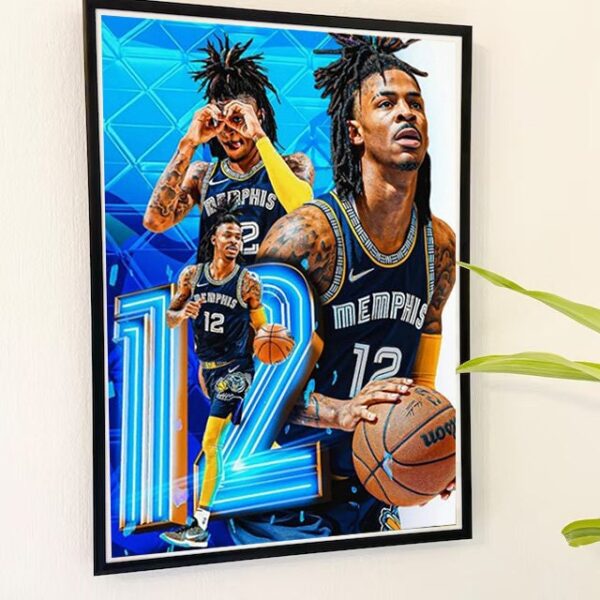 Ja Morant Dunk American Professional Basketball Player Poster Decor Art